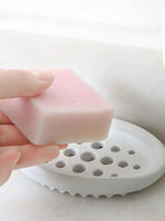 support savon moderne perforé adhésif rose clair vert pastel gris clair salle bain durable