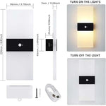 lampe murale moderne rechargeable led détecteur mouvement blanc noir aluminium usb