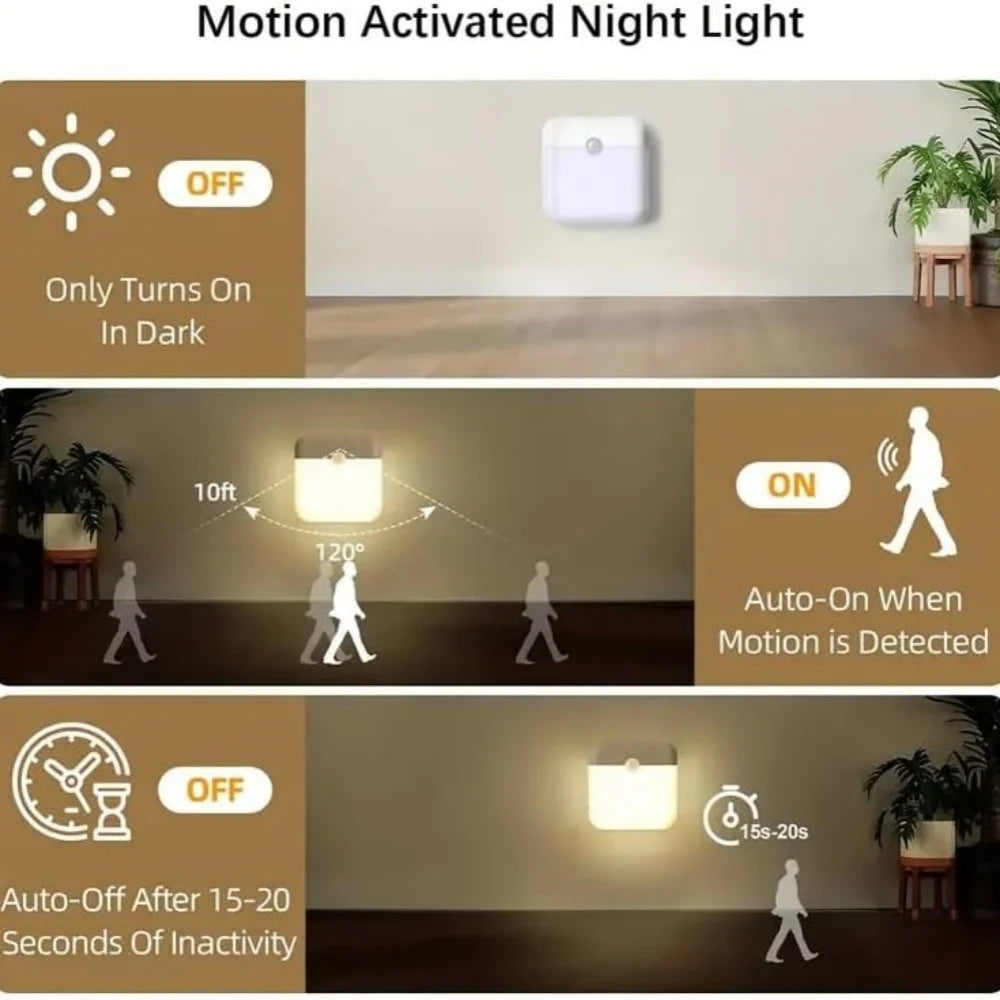 lampe nuit led détecteur mouvement rechargeable usb blanc moderne adhésif
