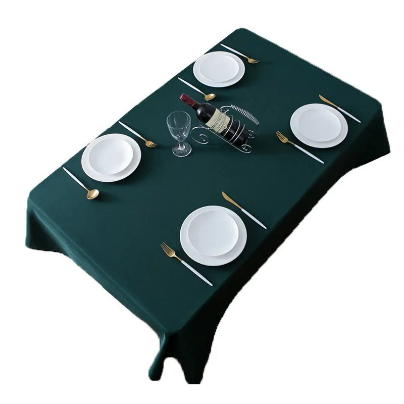 nappe vert foncé unie polyester table moderne réutilisable lavable machine occasionnelle festive