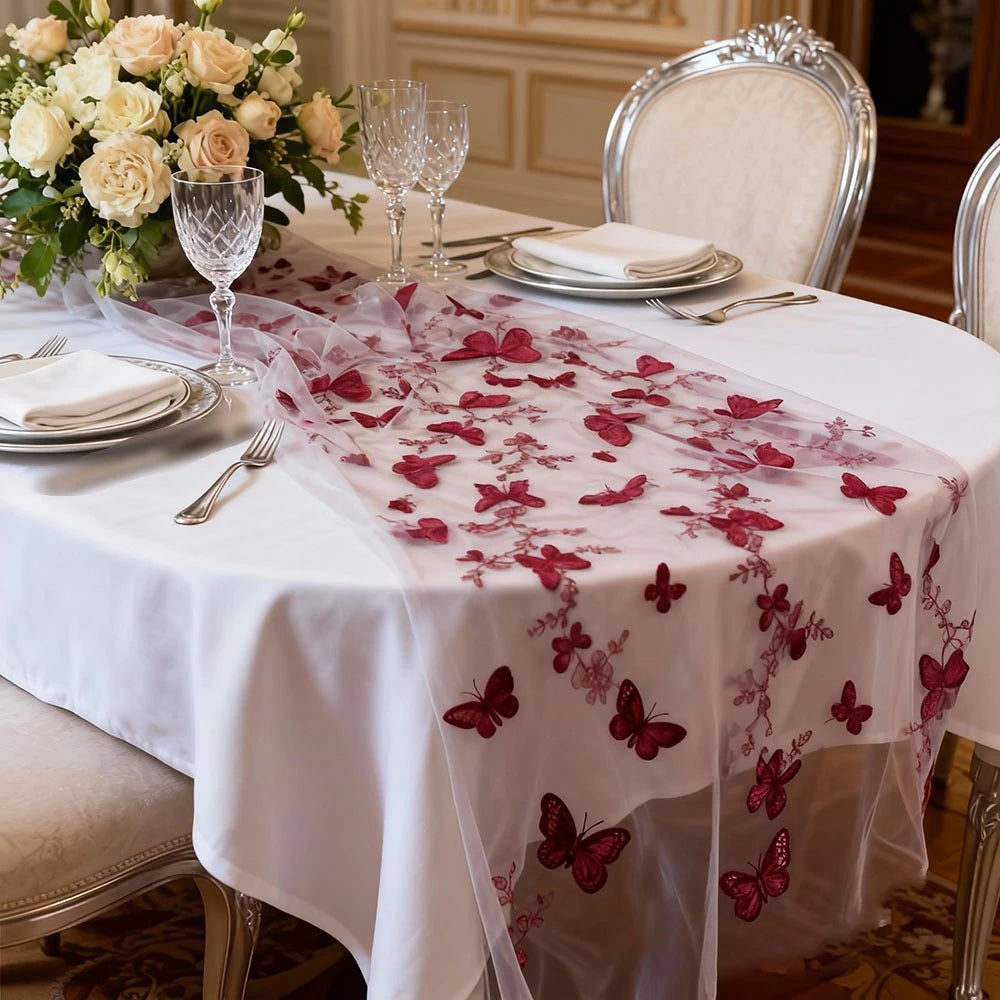 tulle blanc décoratif voile table transparent 3m 70cm polyester occasion cérémonie mariage