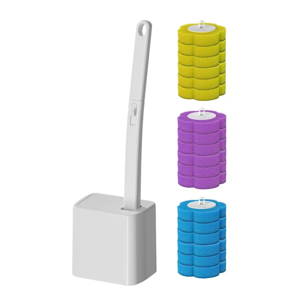brosse toilette jetable bleu texture granulée clip mural pratique moderne