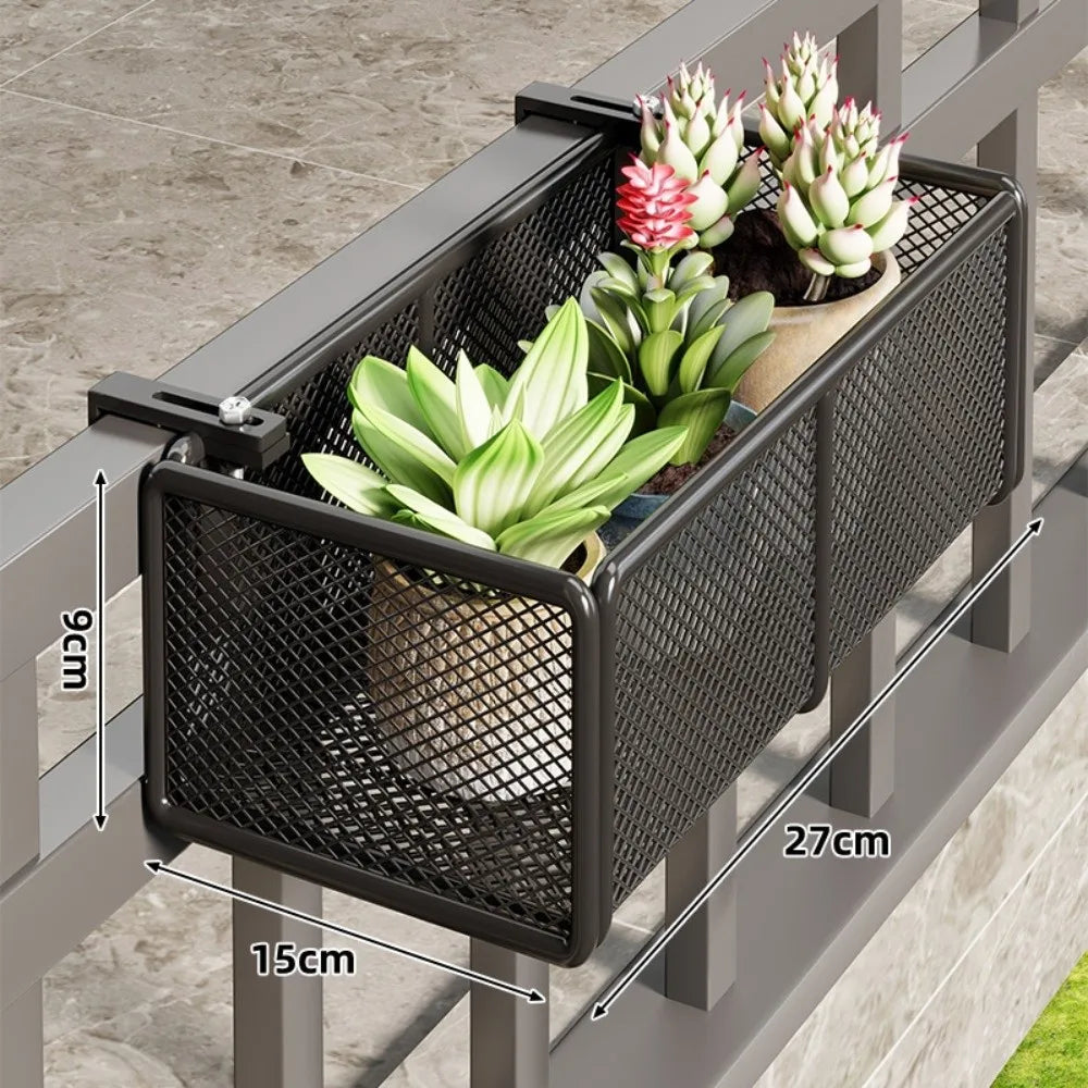 bac fleurs moderne fer forgé noir beige maille métallique clipsReusableBlackWhiteModernDesignPlantHolderSML