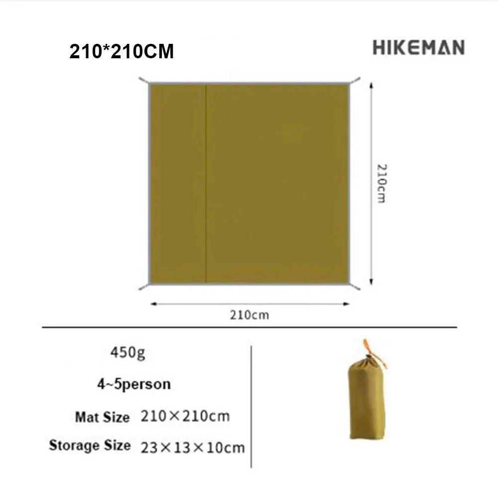 tapis sol imperméable tente vert olive uni pratique outdoor clips fixation 140x210cm 180x210cm 210x240cm