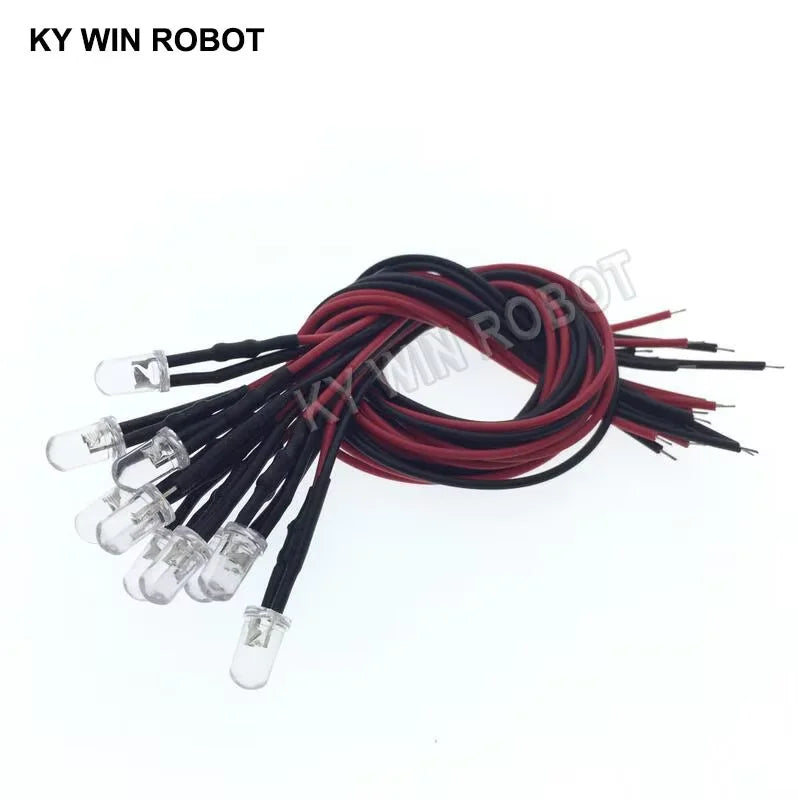 diodes led transparentes opalescentes standard couleurs clignotantes fil noir rouge 12v arduino diy