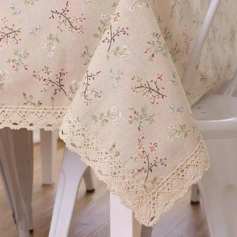 nappe rectangulaire blanche dentelle classique table manger cuisine salon décoration maison textile polyester