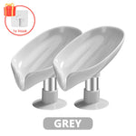 support savon moderne plastique blanc vert pastel texture gouttes d'eau fixé ventouse plateau douche