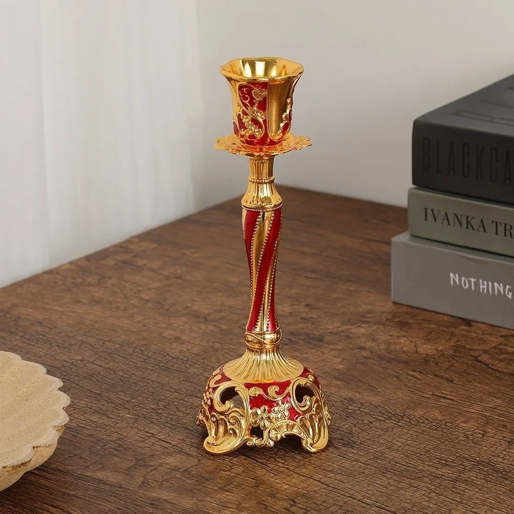 bougeoirs or argent ornements floraux classique baroque décoration intérieure support bougie nouveau post moderne