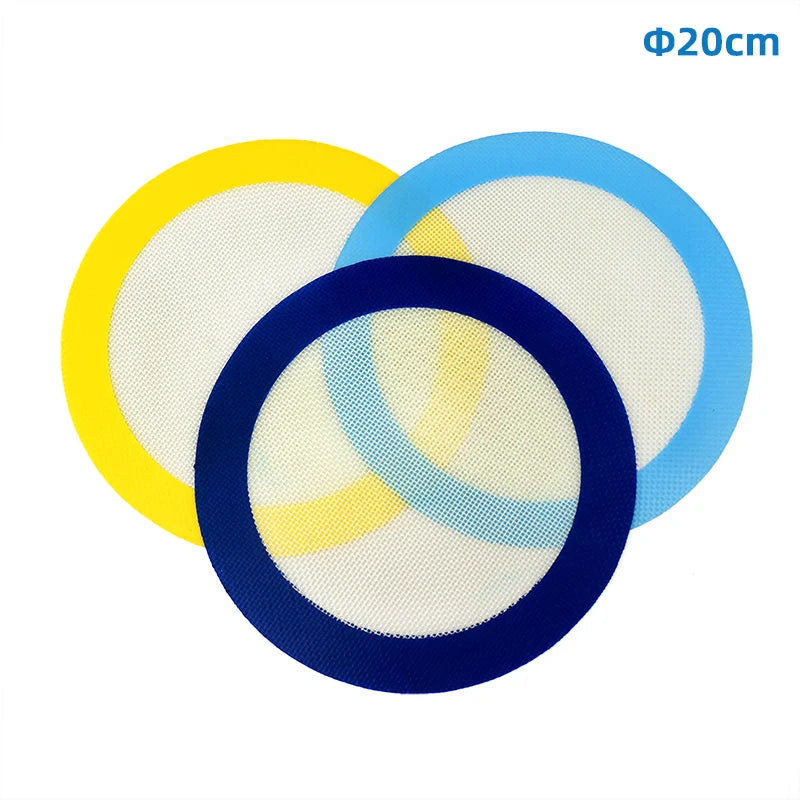 grilles cuisson silicone vert bleu jaune maille fine moderne adhésif 20cm rond 11x85cm