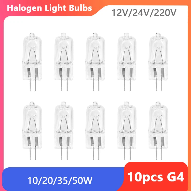 ampoules halogènes g4 transparentes opalescentes 24v 220v blanc chaud classique 10w 20w 35w 50w