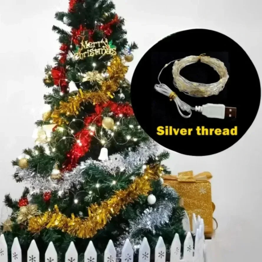guirlande lumineuse or argent lumineuses moderne imperméable ip66 multiple couleurs led usb enfilade festive