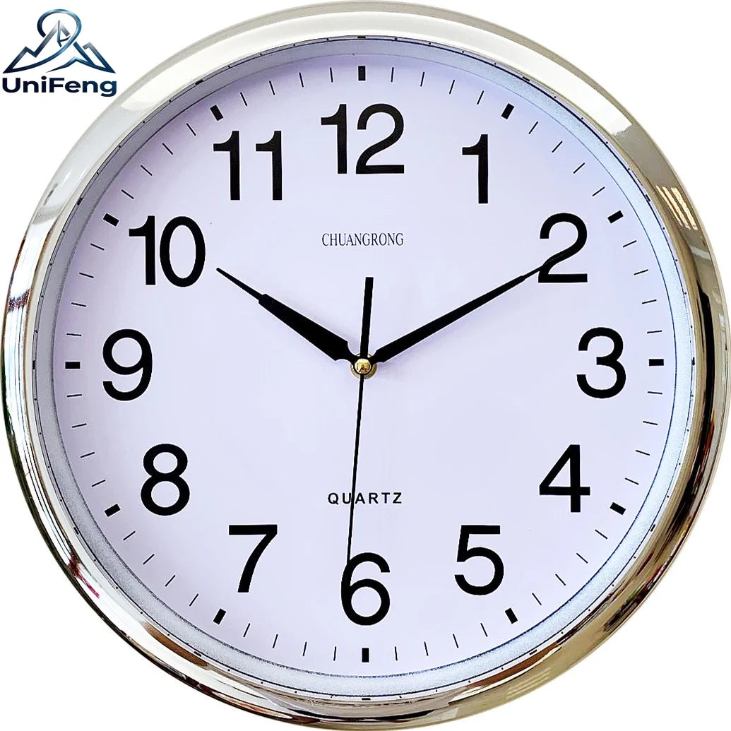 horloge murale moderne or argent blanc simple quartz opaque famille