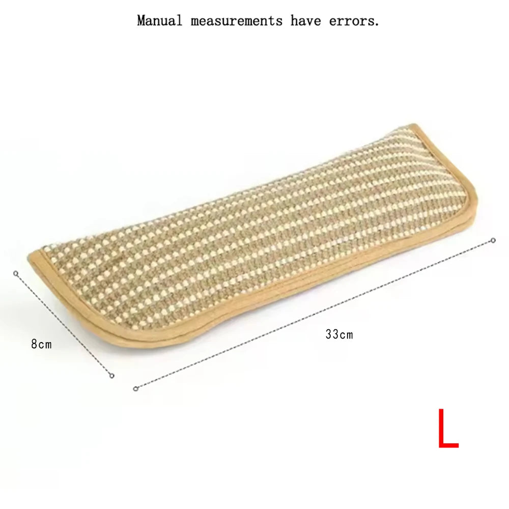 tapis chat moderne beige tissé résistant jouet interactif minimaliste