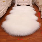 tapis blanc fourrure synthétique moderne 40x60cm lavable main maison decoration