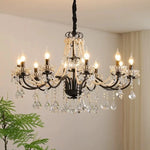 lustre cristal noir blanc classique baroque suspension salon chambre