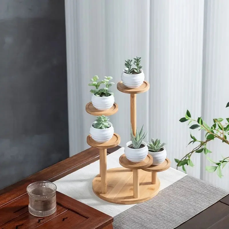 support plantes bois naturel blanc pots céramique minimaliste décoration intérieure moderne élégante zen
