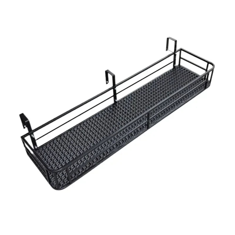 étagère plantes métal noire moderne grille perforations clips