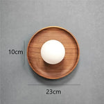 appliques murales modernes lampes bois décoratives éclairage quotidien scandinave sphère blanche minimaliste