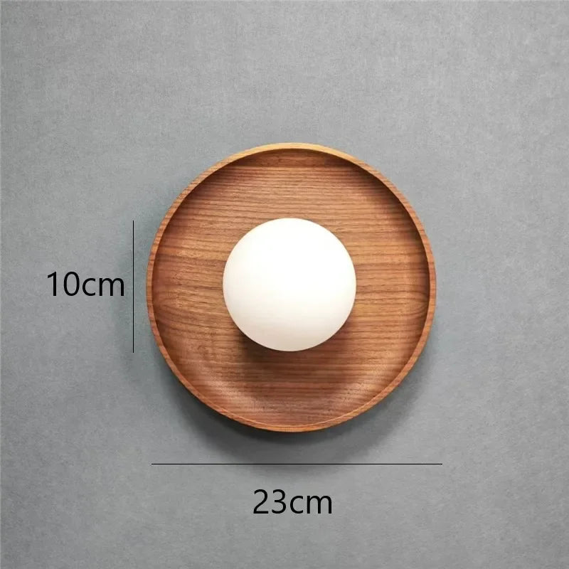 appliques murales modernes lampes bois décoratives éclairage quotidien scandinave sphère blanche minimaliste