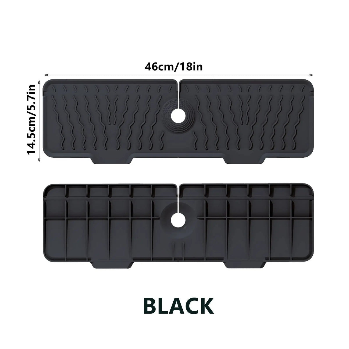 tapis évier antidérapant silicone noir moderne drainage incliné facile nettoyage utilitaire texturé alvéoles sóng�