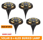 lampe solaire led extérieure moderne noire cercle diodes 12 led ip65 rechargeable solaire