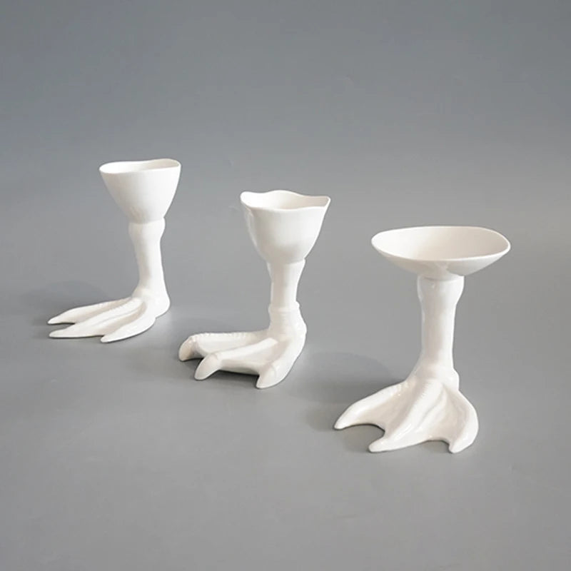 support dessert hexagonal blanc oiseau moderne cuisine vaisselle plateau desserts