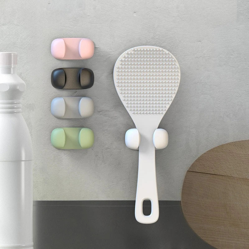 pinces clés adhésives modernes silicone noir blanc vert pastel rangement cuisine organisation multifonctionnelle