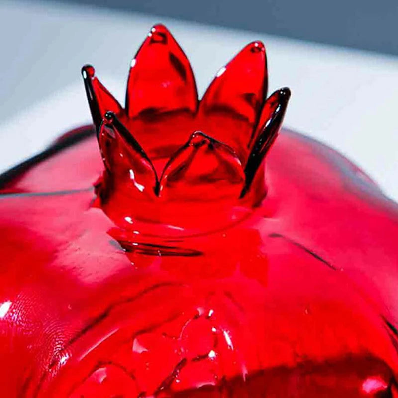 vases transparents rouges texturés vases grenade moderne artisanal fleurs artificielles