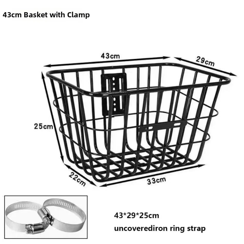 panier vélo noir maille métallique moderne clips fixation grande capacité réglable easy install