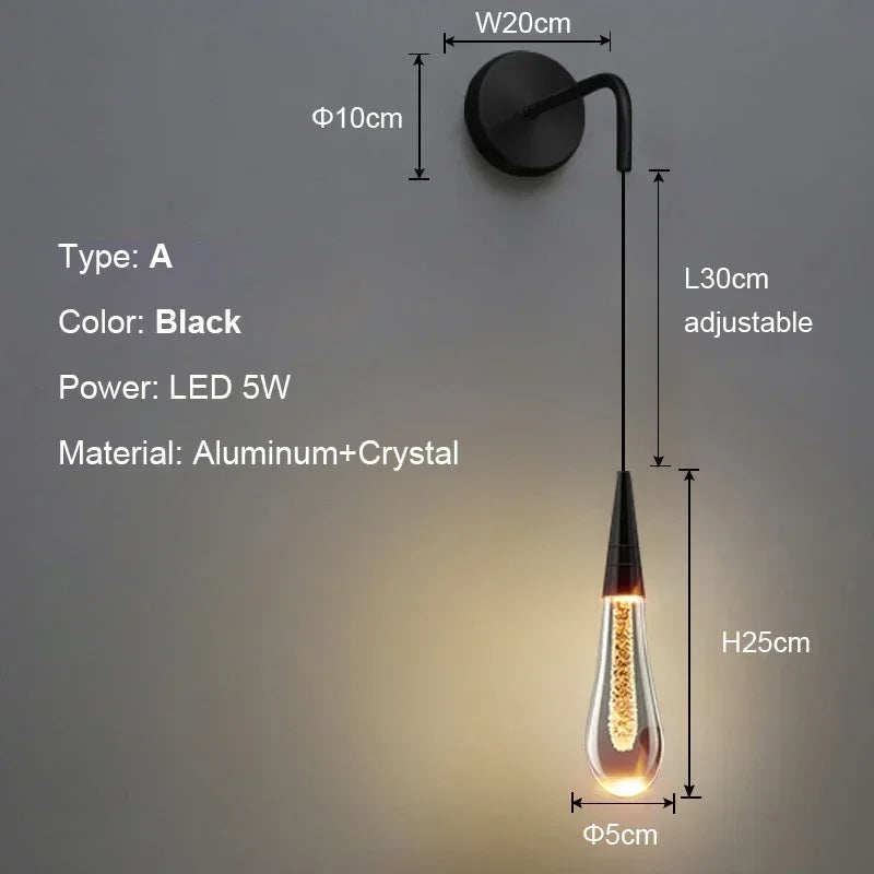 lampe suspension or transparente moderne interrupteur type 110v 220v
