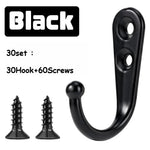 crochets murals noirs modernes vis ø4.3cm set 10 crochets vis maison cuisine salle bain