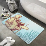 tapis bain dessin animé scott pilgrim noir orange blanc motifs pop art