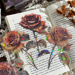 autocollants fleurs feuilles paillettes violet rose bleu artisanal scrapbooking bricolage décoration intime journal