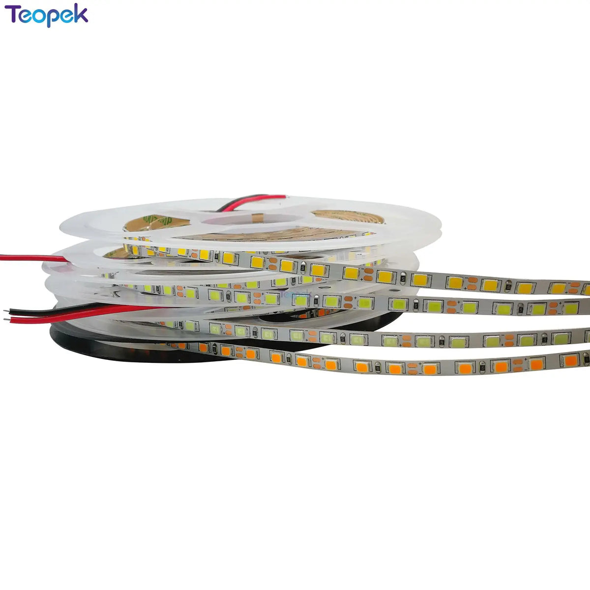 ruban led blanc jaune carrés lumineux moderne adhésif connecteurs électriques 120led/m 12v 50000h
