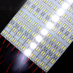 ruban led blanc 6000k 6500k 12v 15w 50cm rectangles dorés câbles noirs rouges