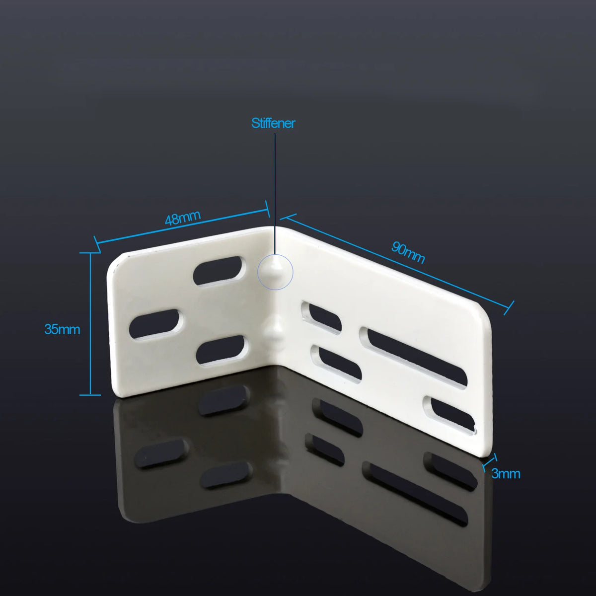 rideau électrique moderne support mural blanc vis fixations 48mm 35mm plat fonctionnel