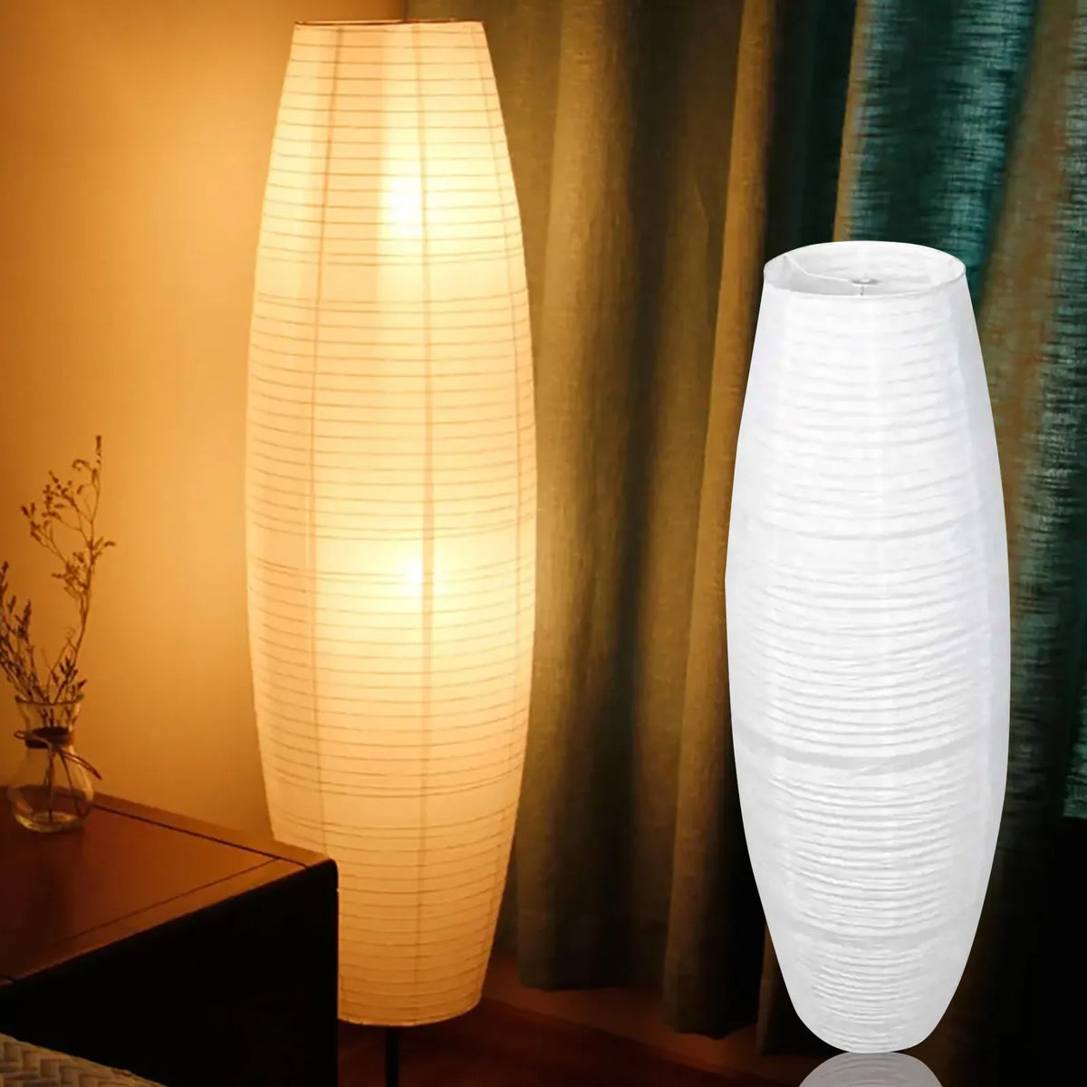 abat jour blanc semi transparent japonais minimaliste texturé lampe contemporaine