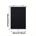 rideau fenêtre noir vertical moderne stores enrouleurs sans perçage clips magnétiques opaques 60x40cm