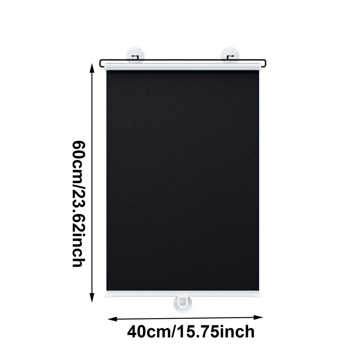 rideau fenêtre noir vertical moderne stores enrouleurs sans perçage clips magnétiques opaques 60x40cm