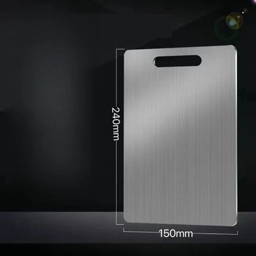 planches découper acier inoxydable surface brossée moderne trou accrochage durable alimentaire