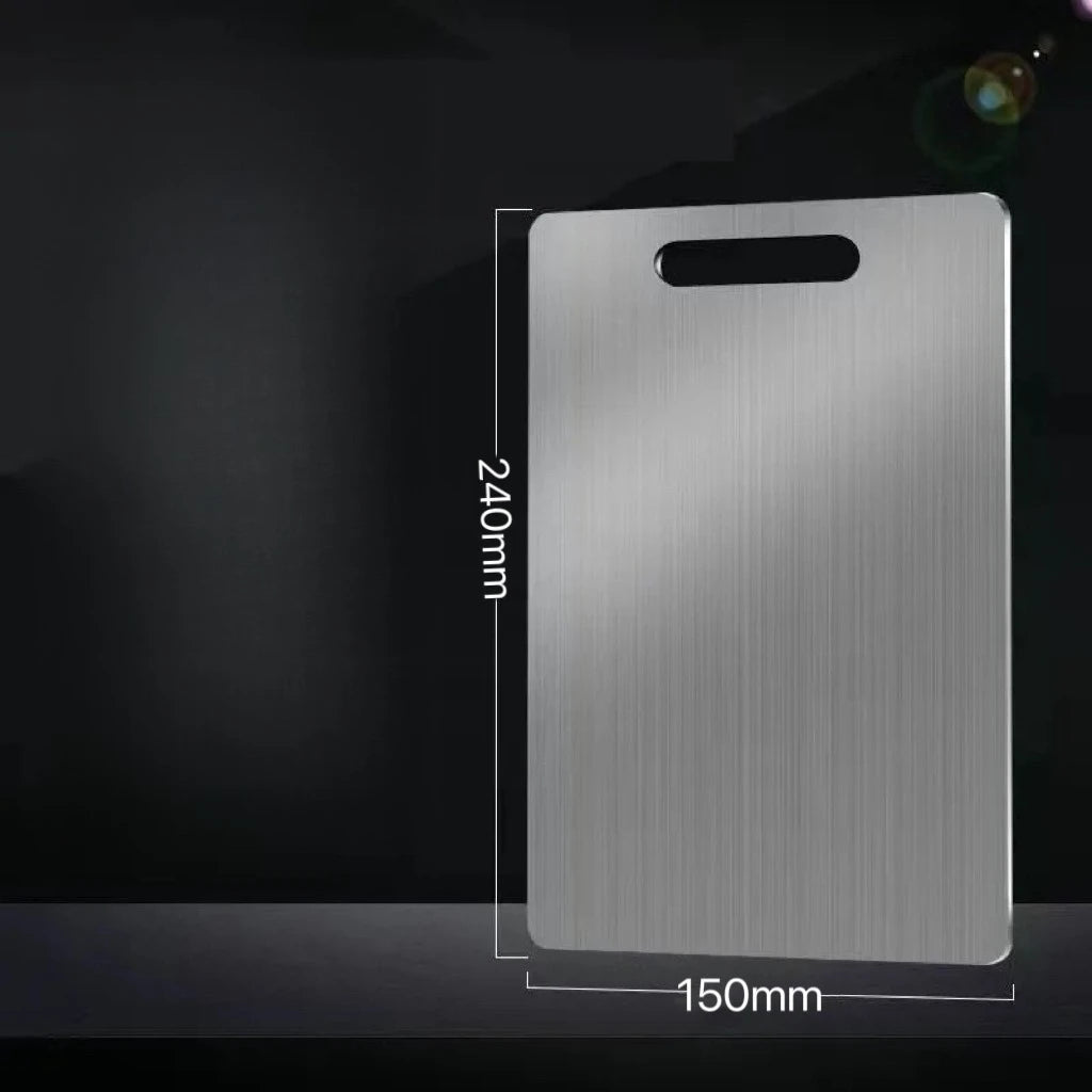 planches découper acier inoxydable surface brossée moderne trou accrochage durable alimentaire