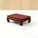 support d'affichage bois sculpté classique pied table vintage marron foncé motifs naturels