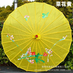 parapluie traditionnel fleurs peintes main rouge rose violet bleu orange jaune vert blanc