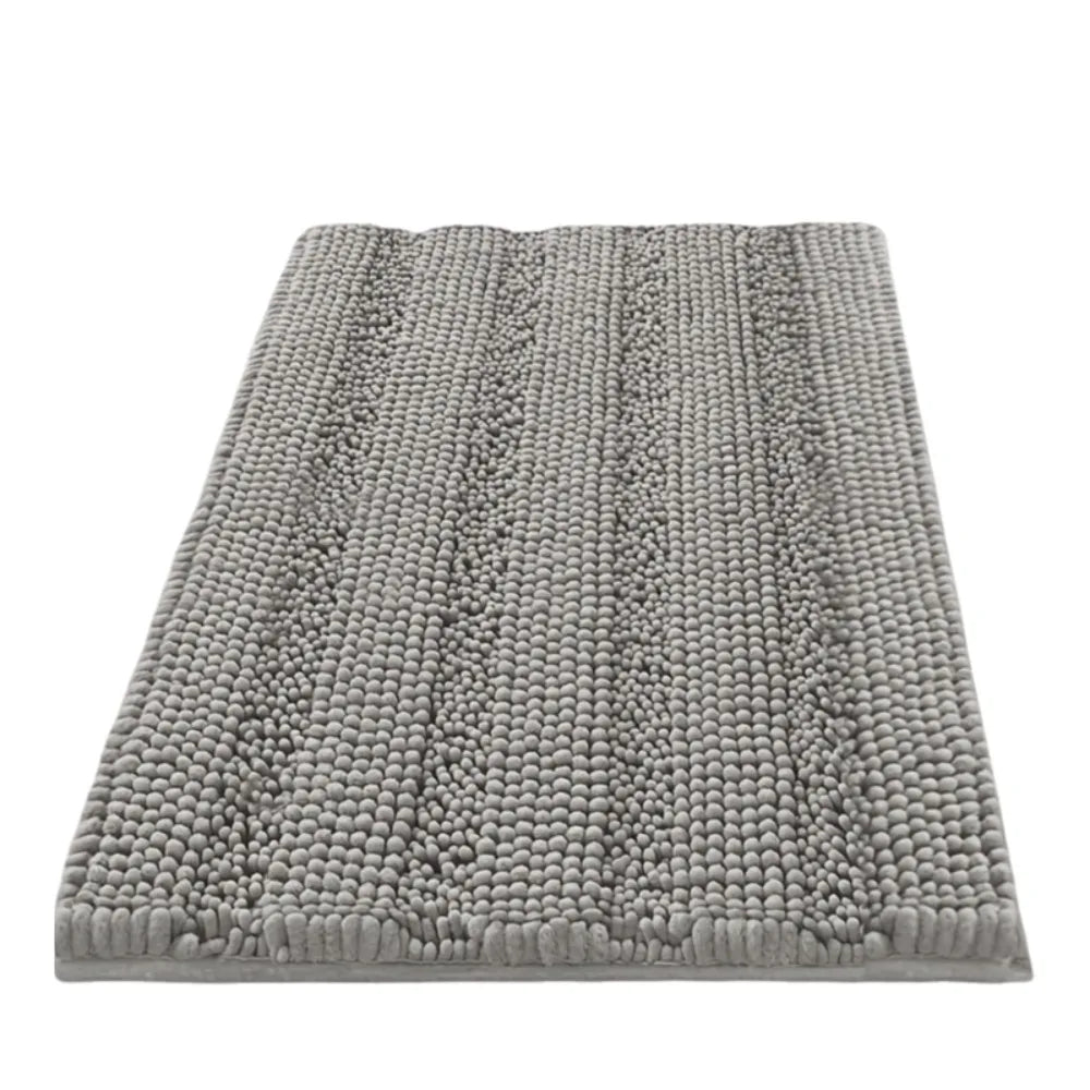 tapis bain antidérapant moderne tissu boules relief beige vert clair gris