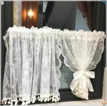 rideau tulle blanc dentelle motifs floraux translucide classique romantique maison 100cmx213cm