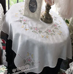 serviette table brodée florale blanc classique réutilisable maison fêtes noces