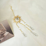 décoration murale boho chic or blanc transparentes chaines rayons solaires