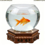 support plantes transparent bois artisanal classique poisson rouge plante plateau motifs floraux