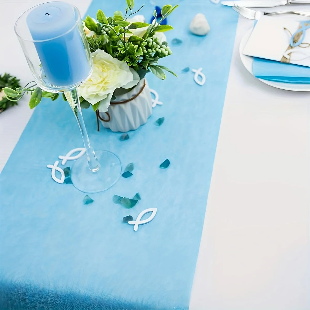 nappe table festive polyester bleu vert jaune violet rouge rose texturée événementiel mariageDecoration