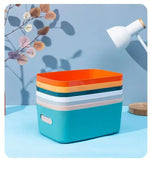 boîtes rangement réutilisables orange bleu rose gris modernes poignées